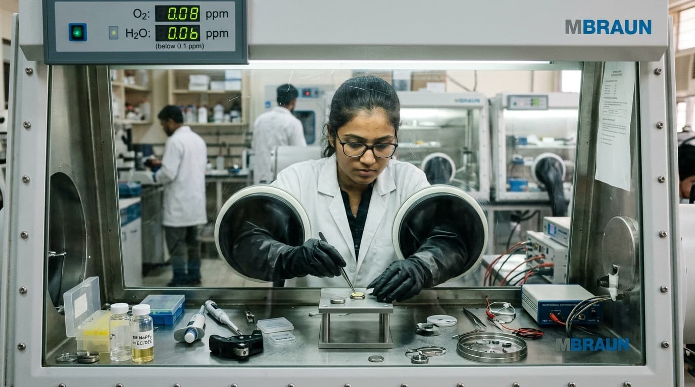 MBraun Argon Glovebox Sodium Cell Assembly